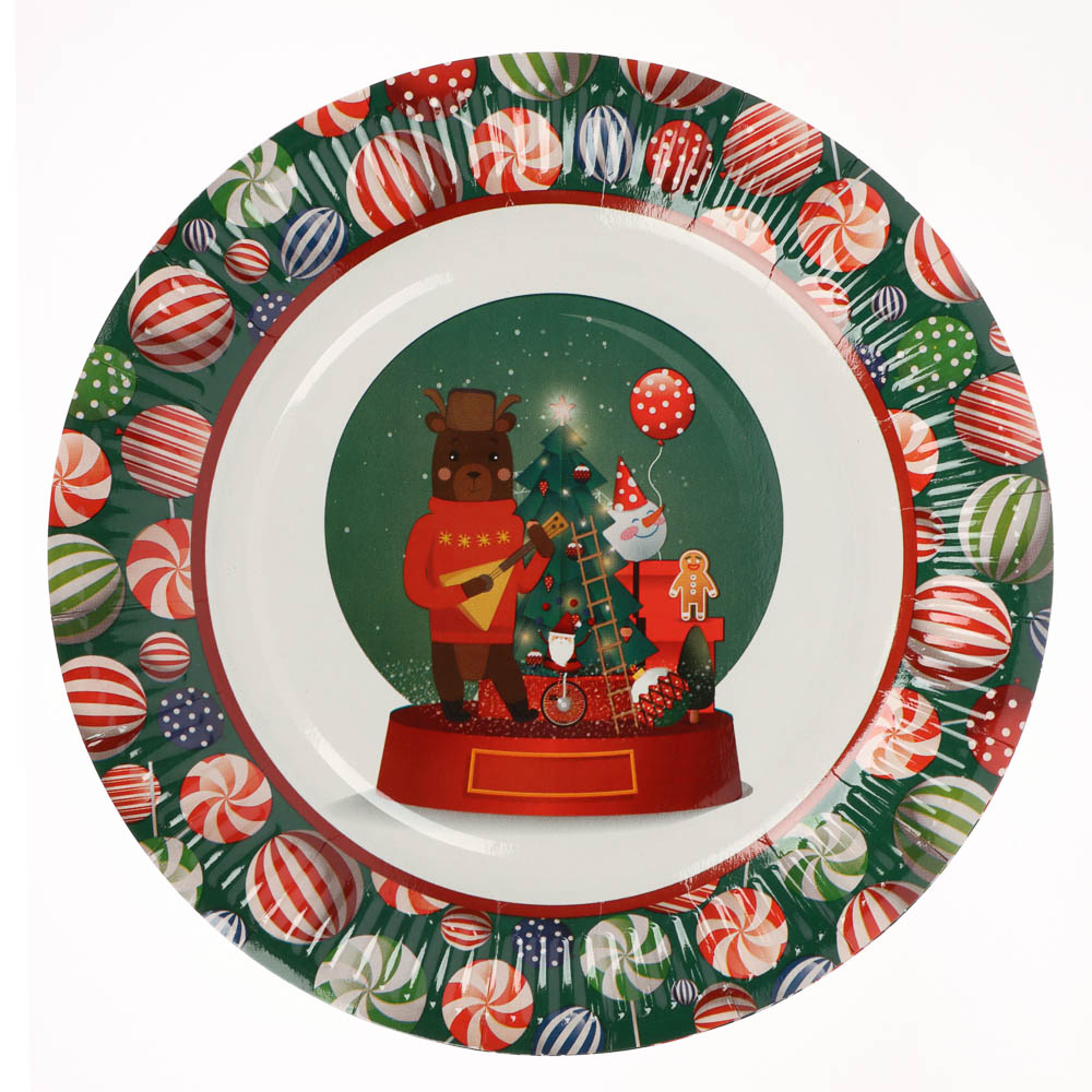Набор бумажных тарелок Рождественская сказка, 6 шт d=230 мм, арт.№ 530-423