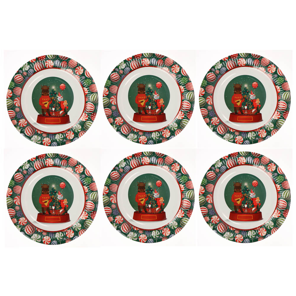 Набор бумажных тарелок Рождественская сказка, 6 шт d=230 мм, арт.№ 530-423