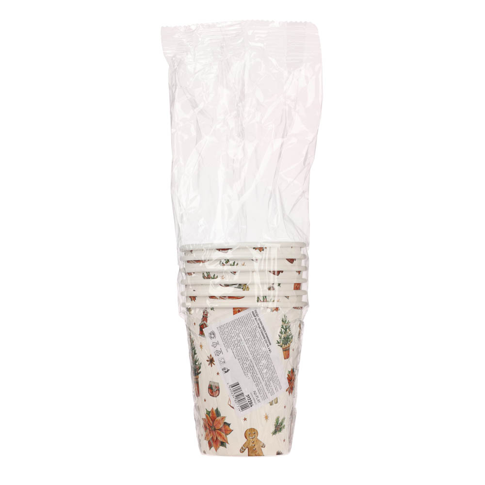 Набор бумажных стаканов Новогоднее настроение, 6 шт*250 мл, арт.№ 530-426