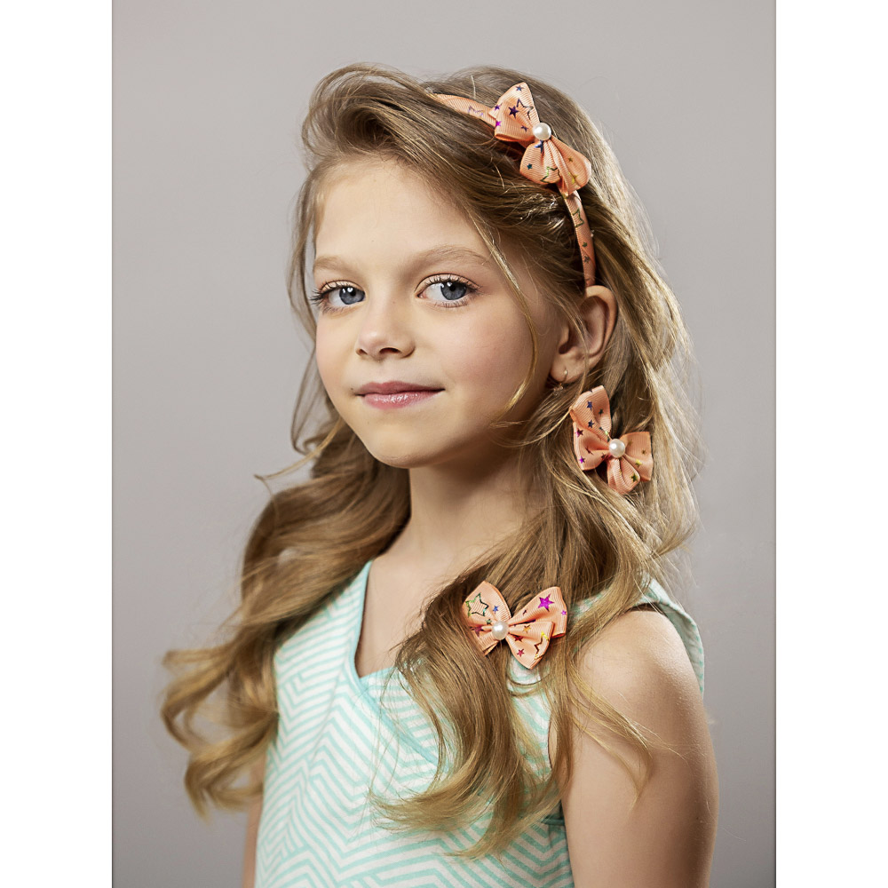 BERIOTTI Набор для волос: ободок 1см, заколка 2шт 4,5см, полиэстер, полистирол, металл, 2 дизайна, арт.№ 316-306