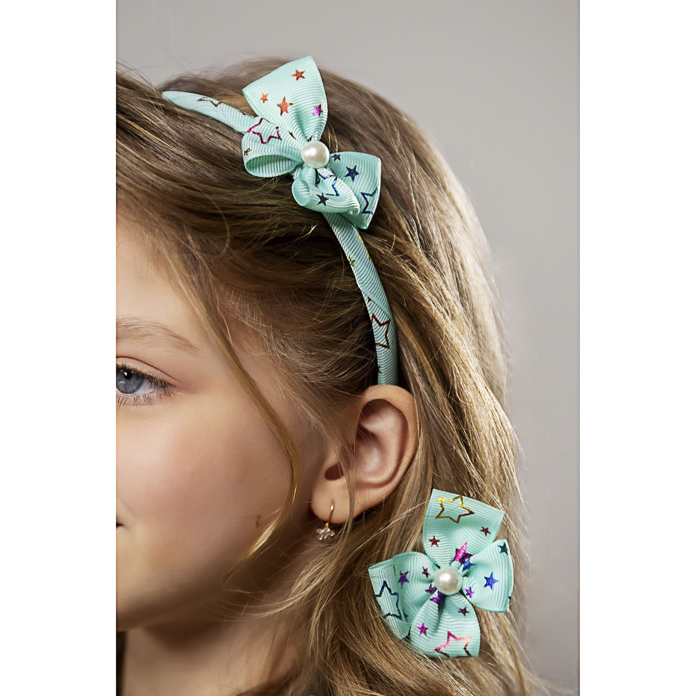 BERIOTTI Набор для волос: ободок 1см, заколка 2шт 4,5см, полиэстер, полистирол, металл, 2 дизайна, арт.№ 316-306