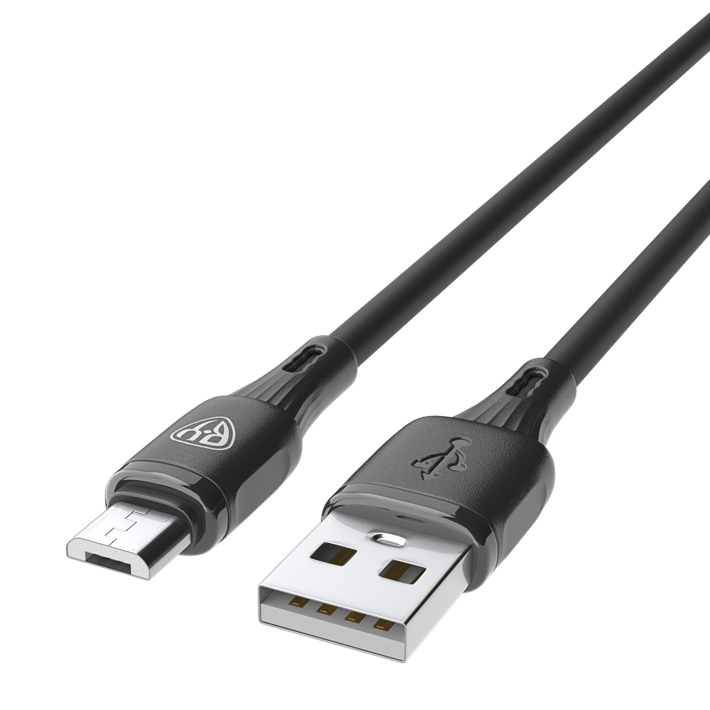 Кабель для зарядки USB(A)-microUSB BY Twist, 18Вт, 1 м, 3A, гибкий силикон, чёрный, арт.№ 931-628