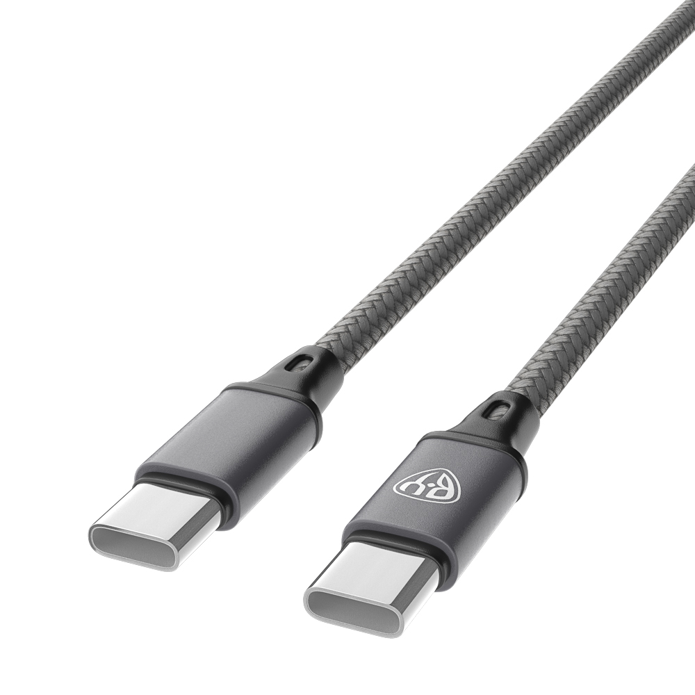 Кабель для зарядки Type C-Type C BY Solid, 60Вт, 1 м, 5A, нейлон, мет. кон., графитовый, арт.№ 931-630