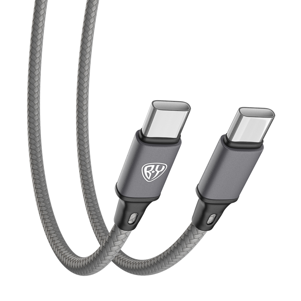 Кабель для зарядки Type C-Type C BY Solid, 60Вт, 1 м, 5A, нейлон, мет. кон., графитовый, арт.№ 931-630