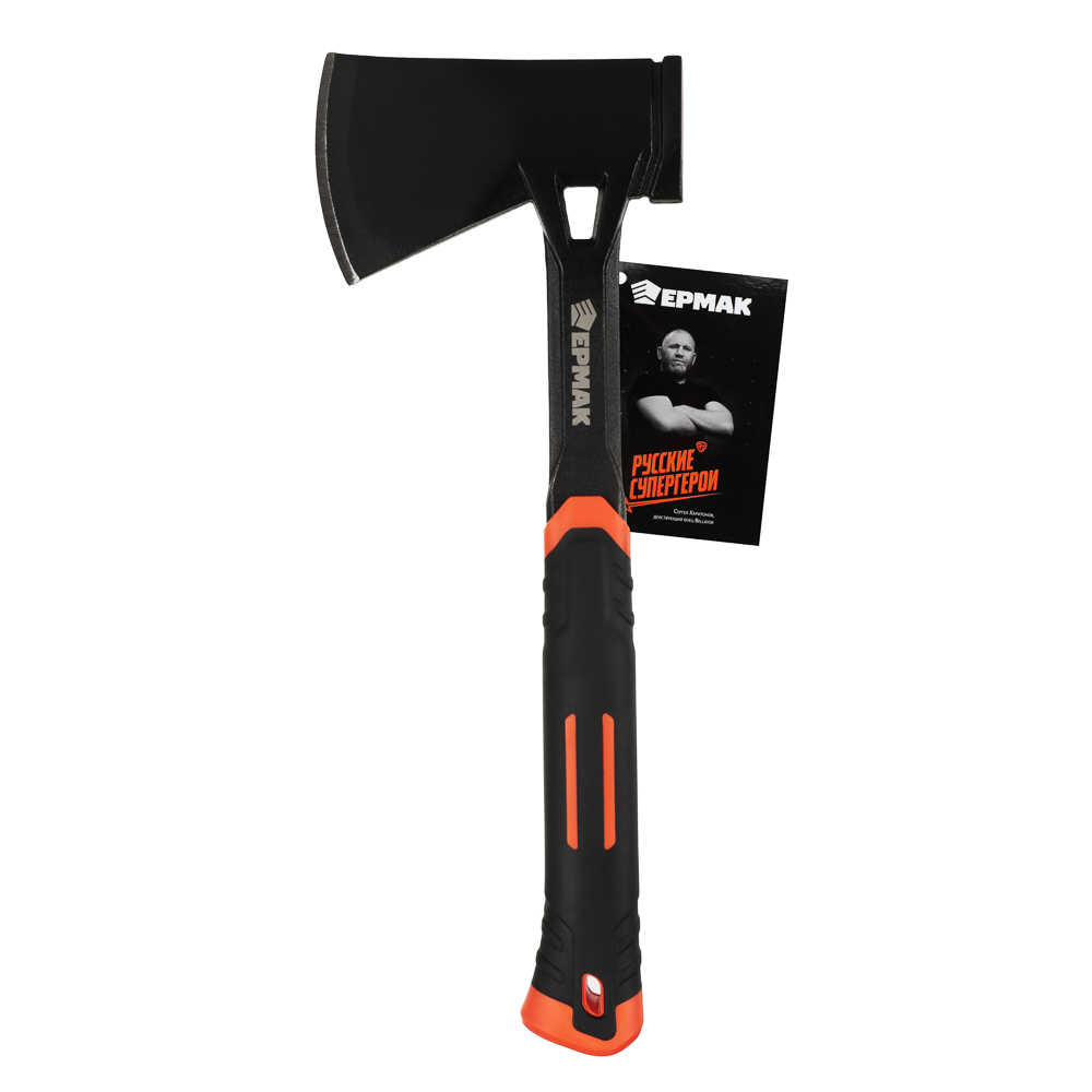 ЕРМАК Топор цельнокованый, двухкомп.обрезин. рук-ка,600г, 330мм, арт.№ 617-366