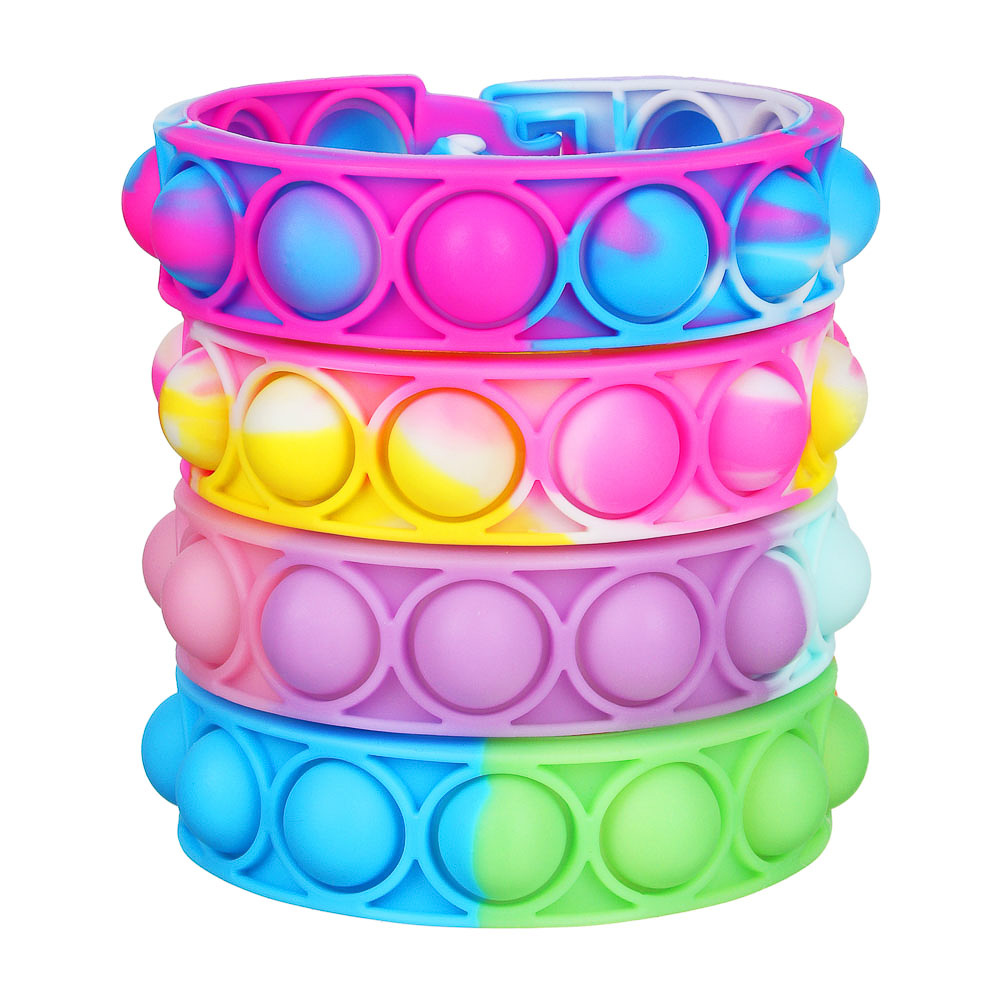 ИГРОЛЕНД Антистресс-головоломка Браслет POPIT, 25,5х3см, ПВХ, 4 дизайна, арт.№ 295-189