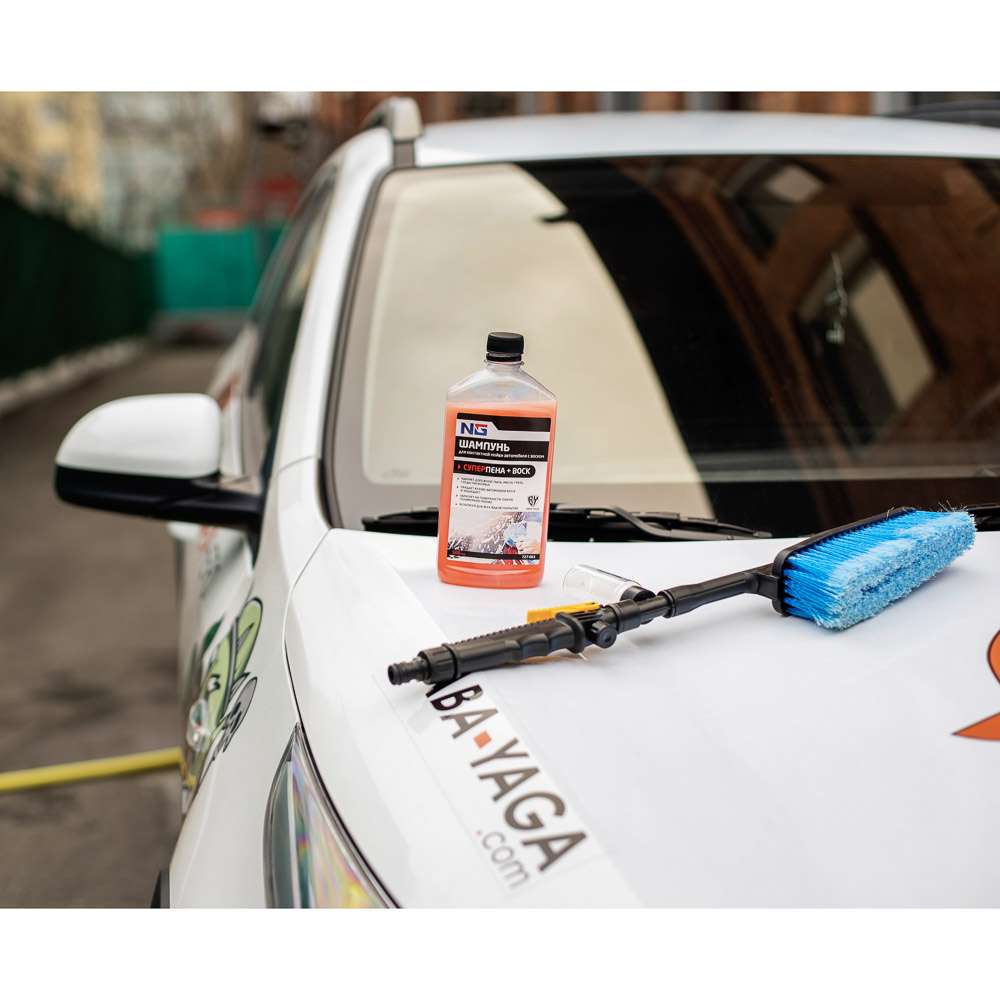 ЕРМАК Щетка для мытья автомобиля, 44x8см, с распылителем, пластик, арт.№ 704-166