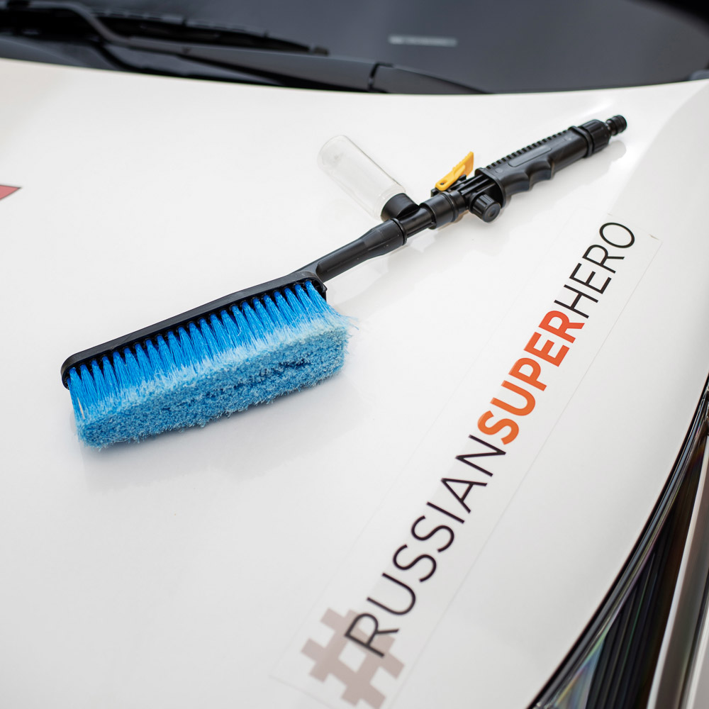 ЕРМАК Щетка для мытья автомобиля, 44x8см, с распылителем, пластик, арт.№ 704-166