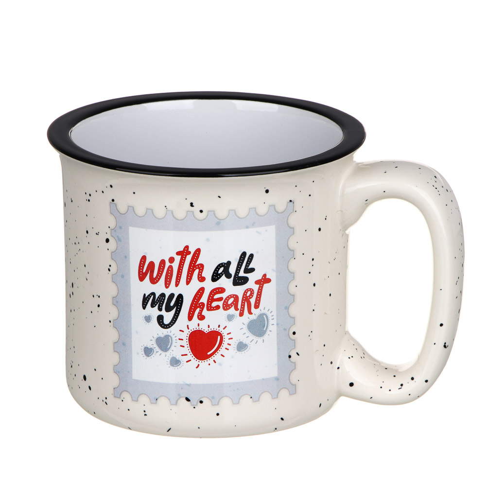 Кружка, 425 мл, керамика, арт.17, 3 дизайна, арт.№ 531-077