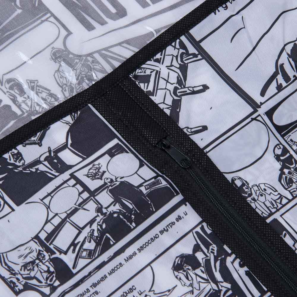 BY Русские Супергерои Чехол для одежды, 60х108см, с молнией, с окном, полиэстер, комикс, арт.№ 457-804