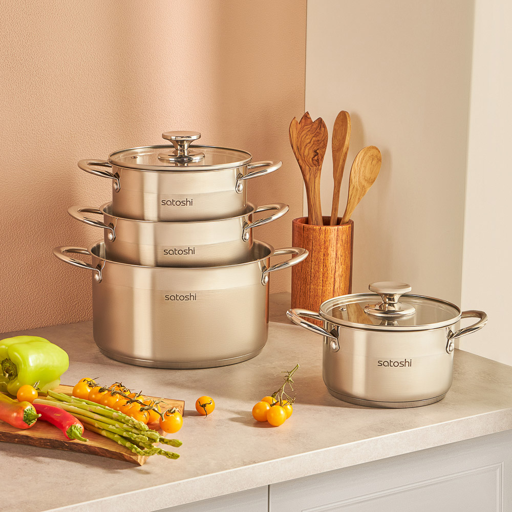 SATOSHI Асти Кастрюля 16х9,5см. 1,9л. со стекл. крышкой, индукция, арт.№ 822-001