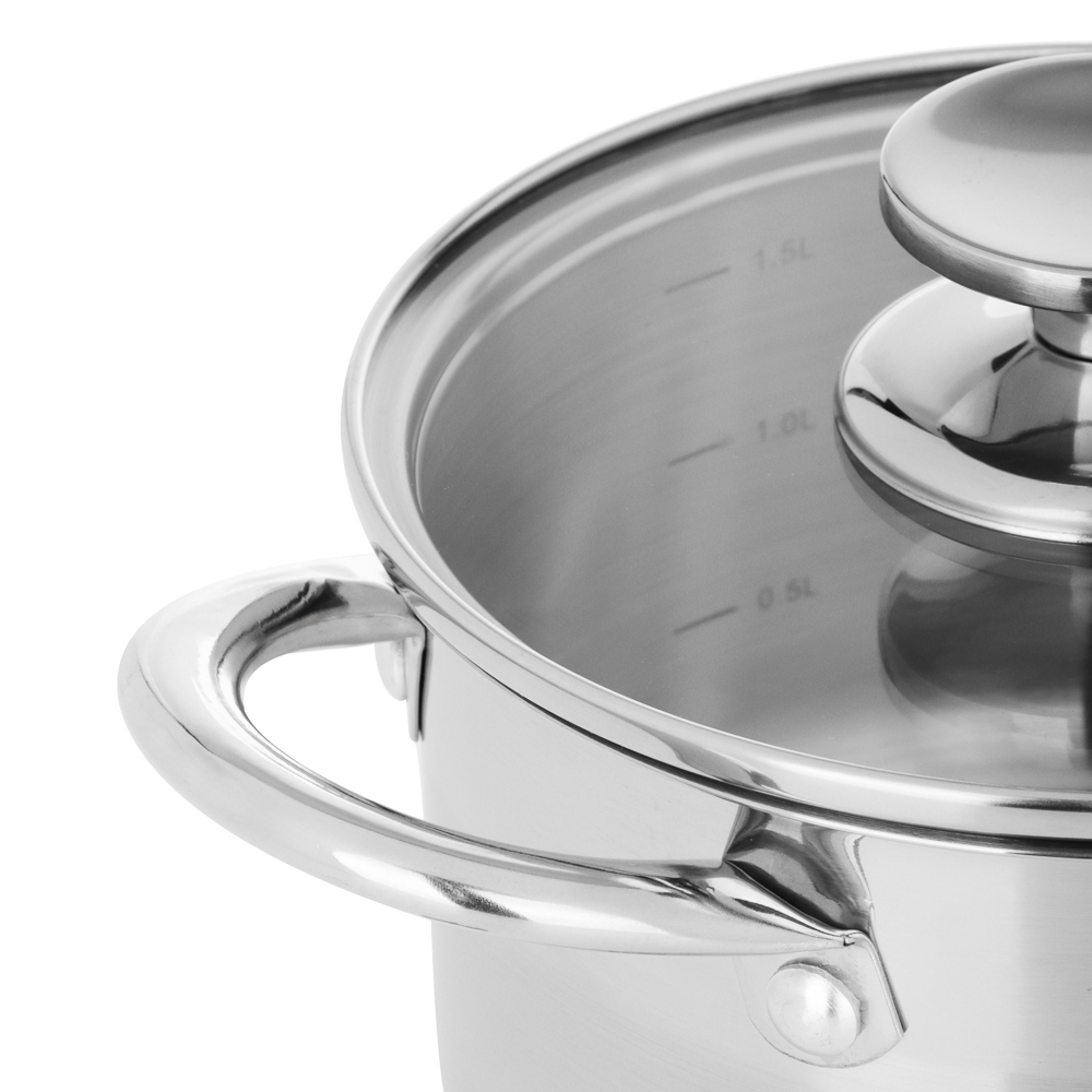 SATOSHI Асти Кастрюля 16х9,5см. 1,9л. со стекл. крышкой, индукция, арт.№ 822-001