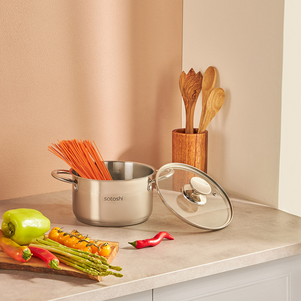 SATOSHI Асти Кастрюля 18х10,5см. 2,6л. со стекл. крышкой, индукция, арт.№ 822-002