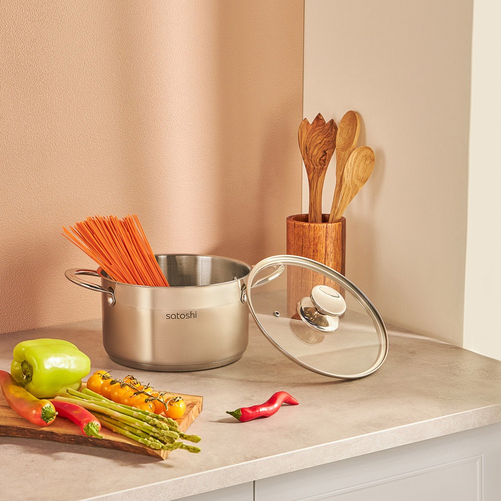 SATOSHI Асти Кастрюля 20х11,5см. 3,6л. со стекл. крышкой, индукция, арт.№ 822-003