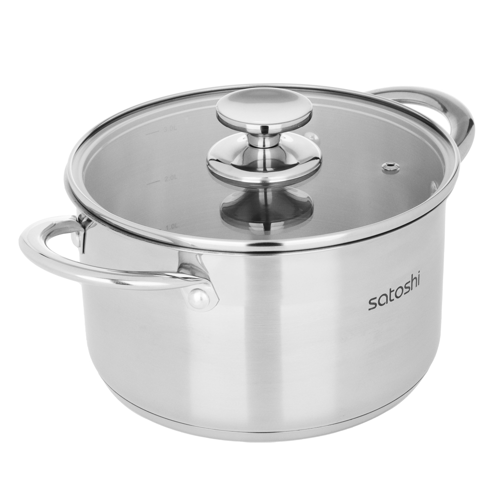 SATOSHI Асти Кастрюля 20х11,5см. 3,6л. со стекл. крышкой, индукция, арт.№ 822-003