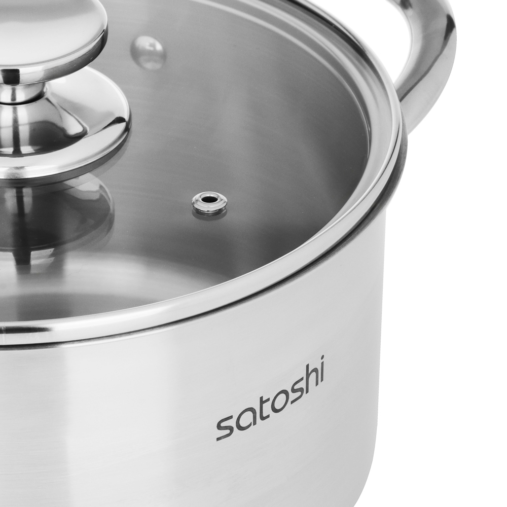 SATOSHI Асти Кастрюля 20х11,5см. 3,6л. со стекл. крышкой, индукция, арт.№ 822-003