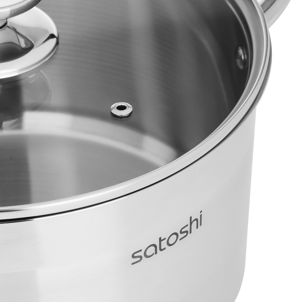 SATOSHI Асти Кастрюля 24х13,5см. 6,1л. со стекл. крышкой, индукция, арт.№ 822-004
