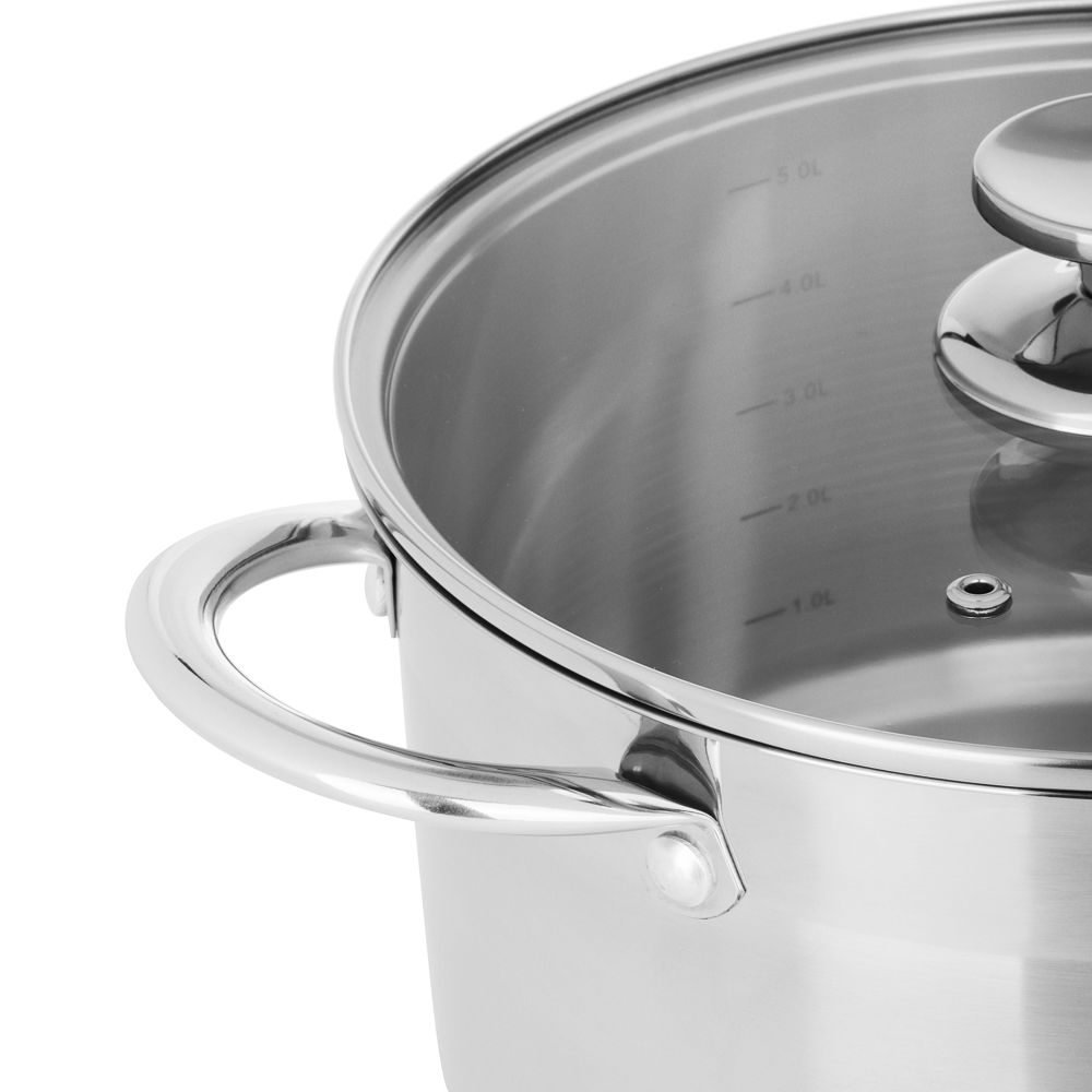 SATOSHI Асти Кастрюля 24х13,5см. 6,1л. со стекл. крышкой, индукция, арт.№ 822-004