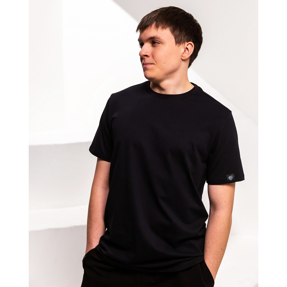BY Basic Футболка мужская, хлопок, цвет черный, размер L, арт.№ 833-166
