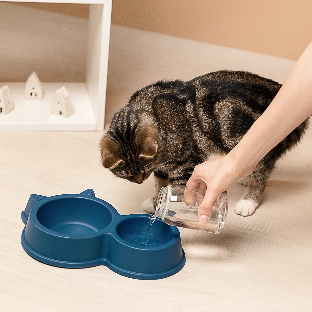 VETTA Миска для домашних животных двойная, пластмасса, 32х5 см, 130/ 350 мл, арт.№ 273-085