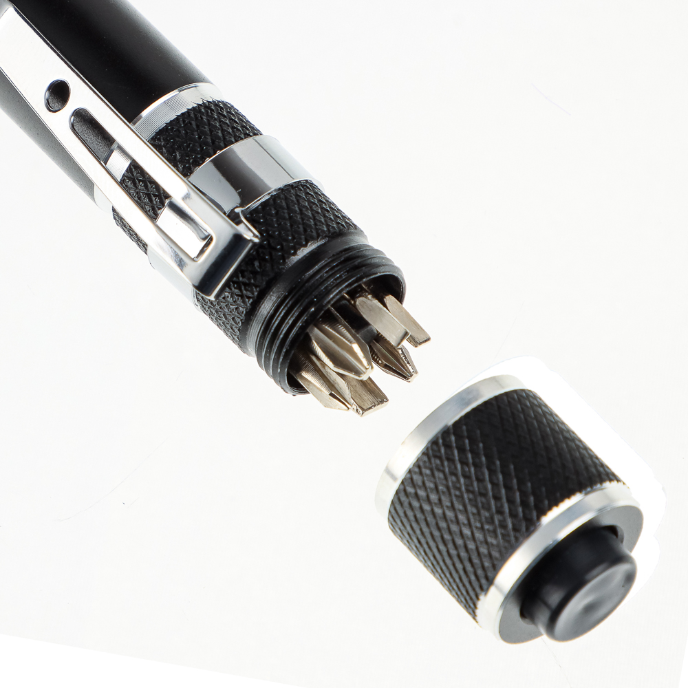 ЕРМАК Фонарь-мультиинструмент, с клипсой для крепления, 6 отверток, 4xLR41, 12,8х1,6см, арт.№ 209-003