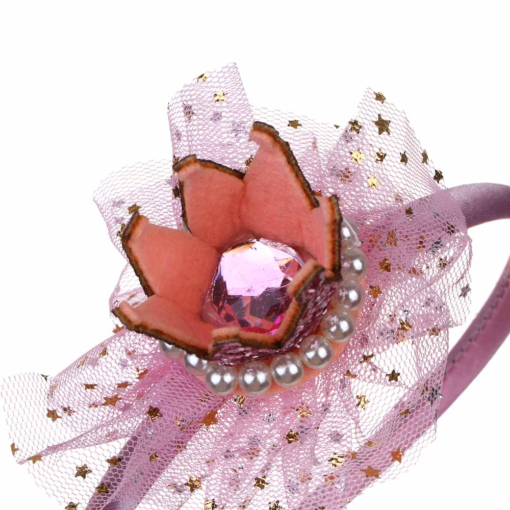 СНОУ БУМ Ободок с короной, диаметр 11,5см, пластик, полиэстер, 2 дизайна, арт.№ 343-161