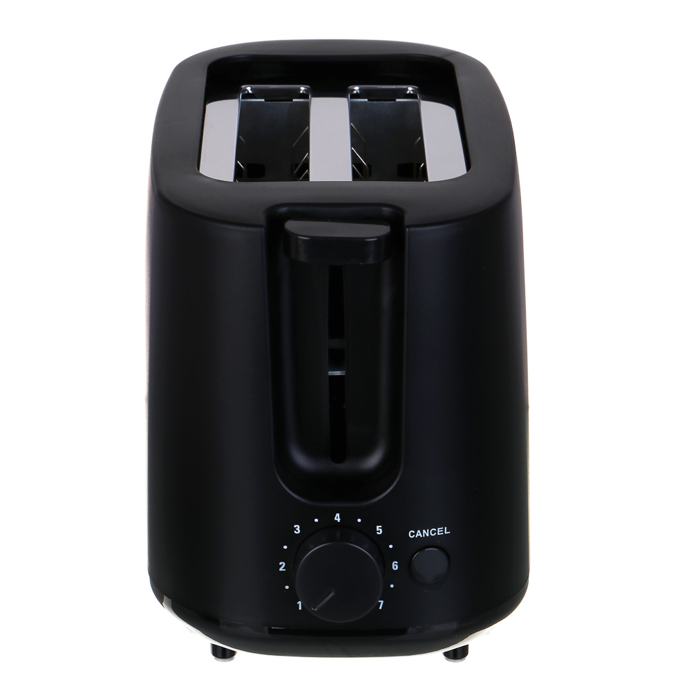 LEBEN Тостер, 650 Вт, 2 слота, регулятор мощности/степени прожарки, пластик, металл, чёрный, арт.№ 271-030