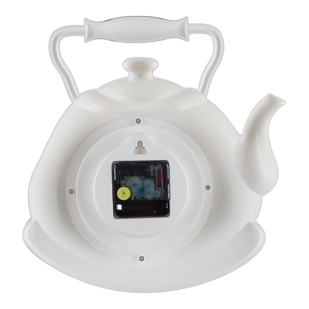 Часы настенные чайник 27х28,5 см, корпус белый с золотом "Классика", арт.3129-002, арт.№ 581-379