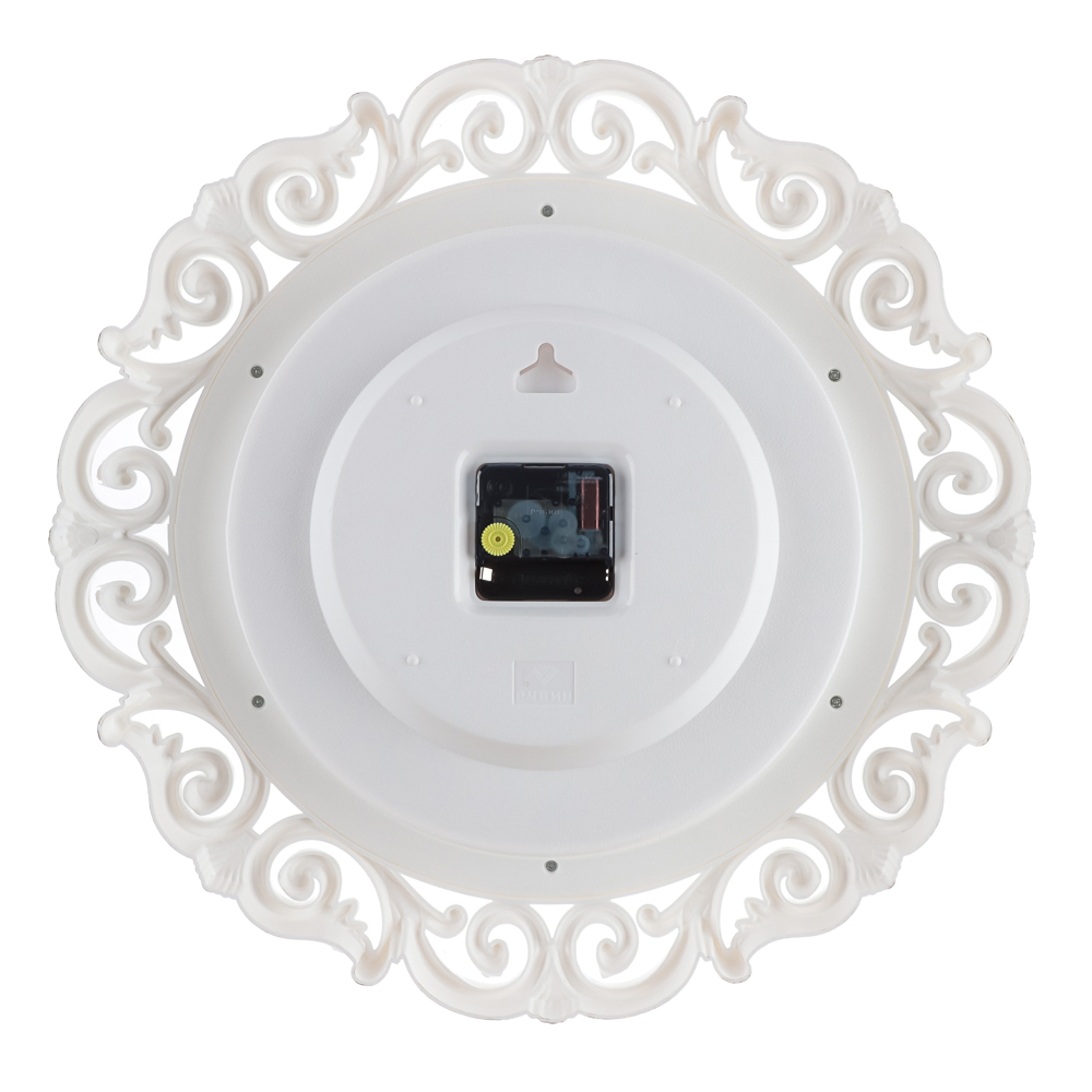 Часы настенные круг ажурный d=40,5см, корпус белый с золотом "Нежные пионы", арт.4126-003, арт.№ 581-380