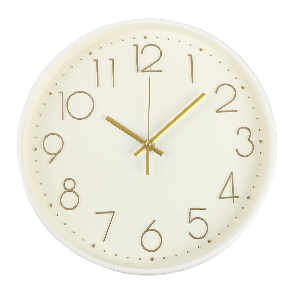 Часы настенные круг d=30см, корпус белый+золото, "Классика", арт.3017-001, арт.№ 581-382