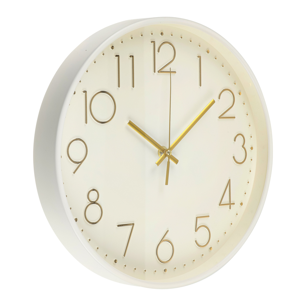 Часы настенные круг d=30см, корпус белый+золото, "Классика", арт.3017-001, арт.№ 581-382