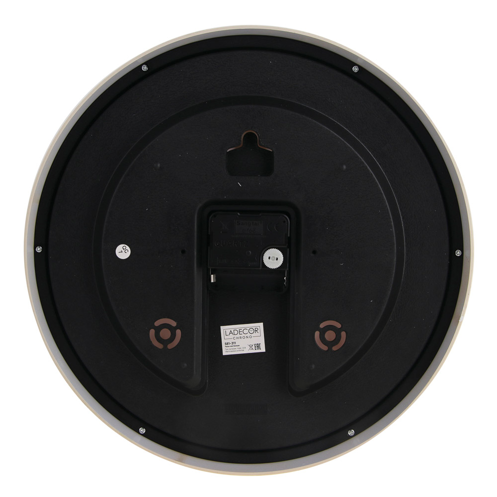 LADECOR CHRONO Часы настенные круглые, пластик, d30 см, 1xAA, цвет белый, арт.06-19, арт.№ 581-311