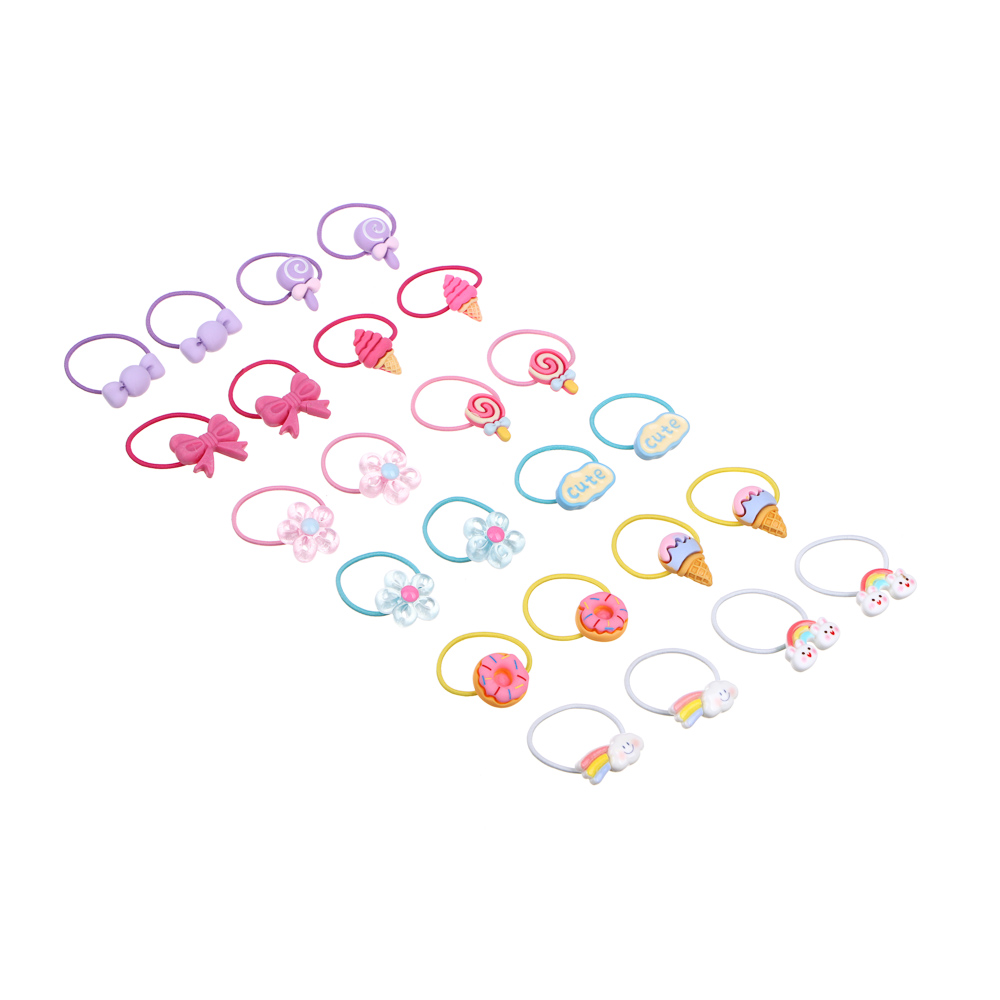 BERIOTTI Набор детских резинок для волос 2шт., нейлон, пластик, полиэстер, d3см, 12 дизайнов, РВ-13, арт.№ 316-291