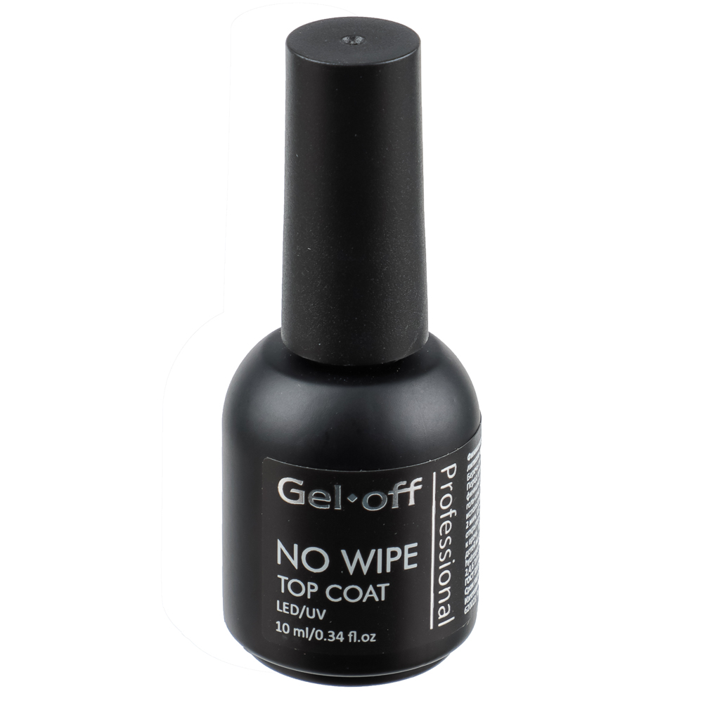 Финишное покрытие для ногтей "NO WIPE TOP COAT" (топ БЕЗ липкого слоя), Gel-off Professional, 10 мл, арт.№ 330-107