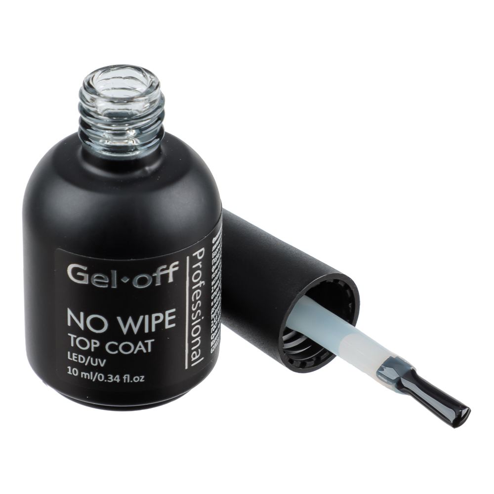 Финишное покрытие для ногтей "NO WIPE TOP COAT" (топ БЕЗ липкого слоя), Gel-off Professional, 10 мл, арт.№ 330-107