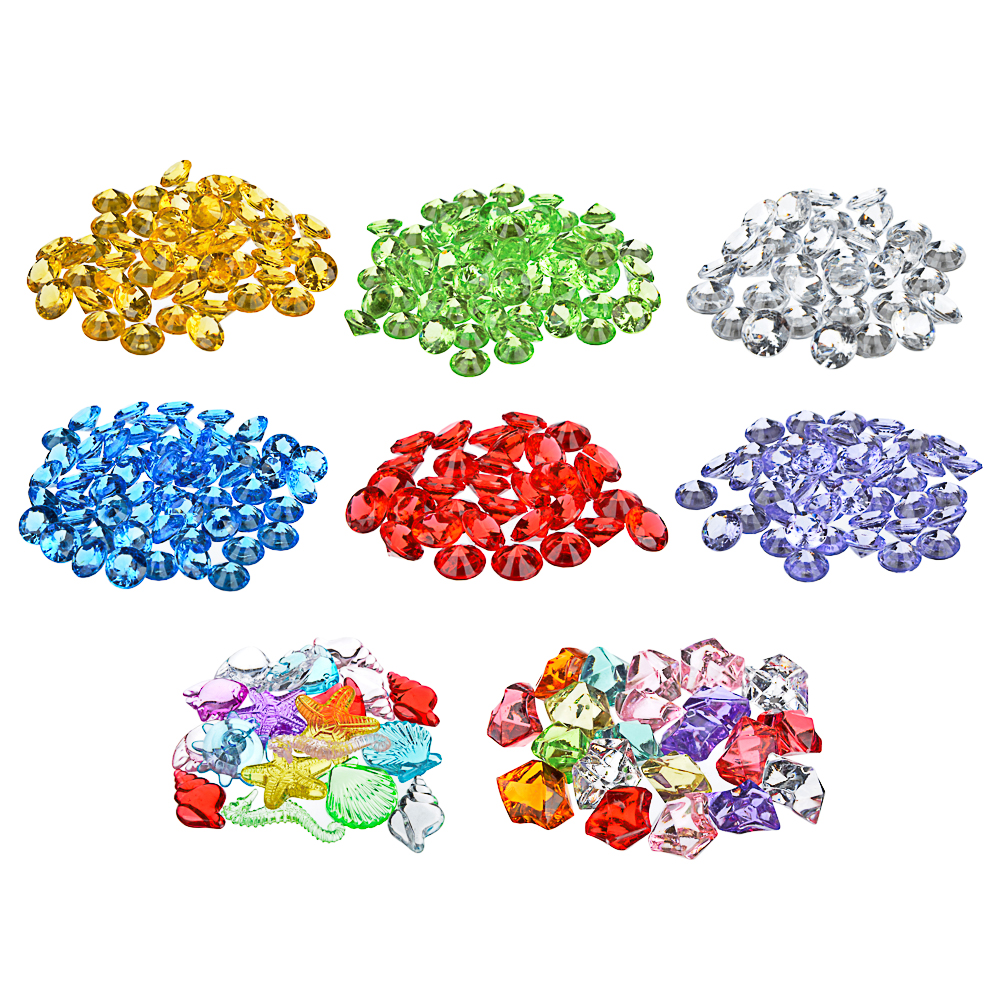LADECOR Камни декоративные, акрил/пластик, 50-80 гр., ассорти цветов, 8 видов, арт.№ 597-208