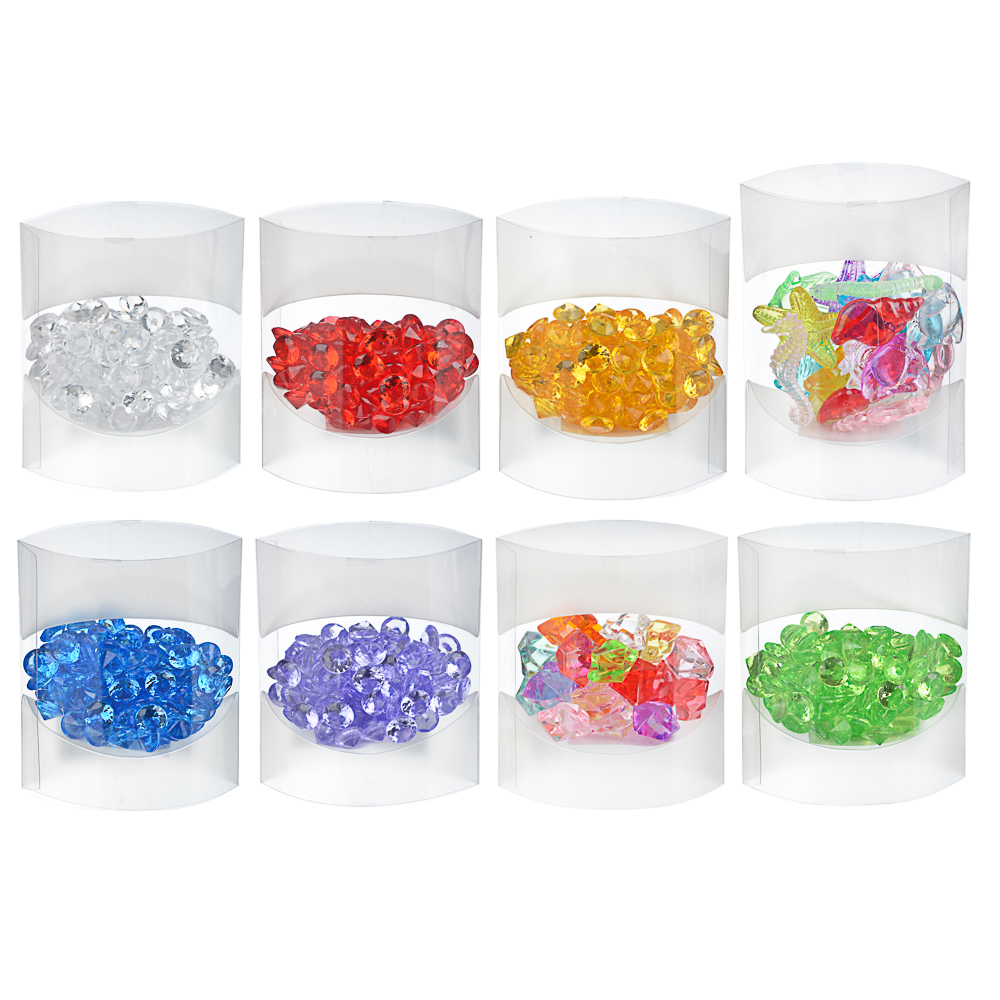 LADECOR Камни декоративные, акрил/пластик, 50-80 гр., ассорти цветов, 8 видов, арт.№ 597-208