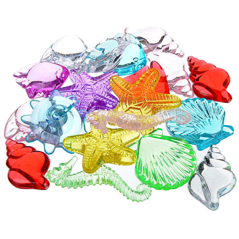 LADECOR Камни декоративные, акрил/пластик, 50-80 гр., ассорти цветов, 8 видов, арт.№ 597-208