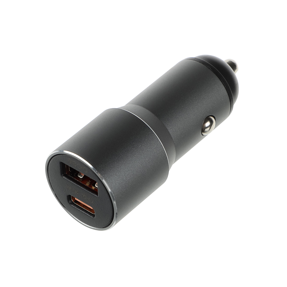 ЕРМАК Зарядное устройство в авто, USB QC3.0+PD, 5V-3A, 9V-3A, 12V-2,5A, металл, арт.№ 738-027