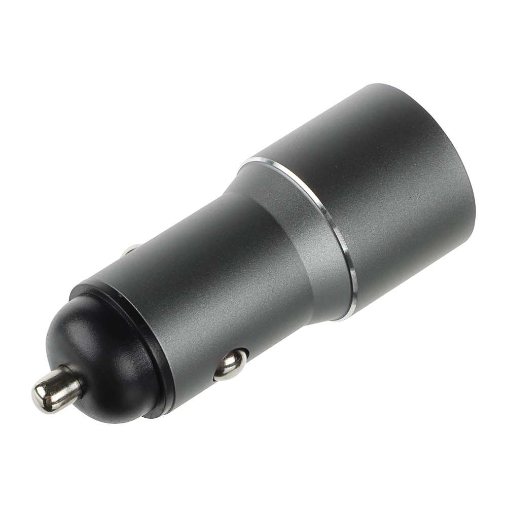 ЕРМАК Зарядное устройство в авто, USB QC3.0+PD, 5V-3A, 9V-3A, 12V-2,5A, металл, арт.№ 738-027