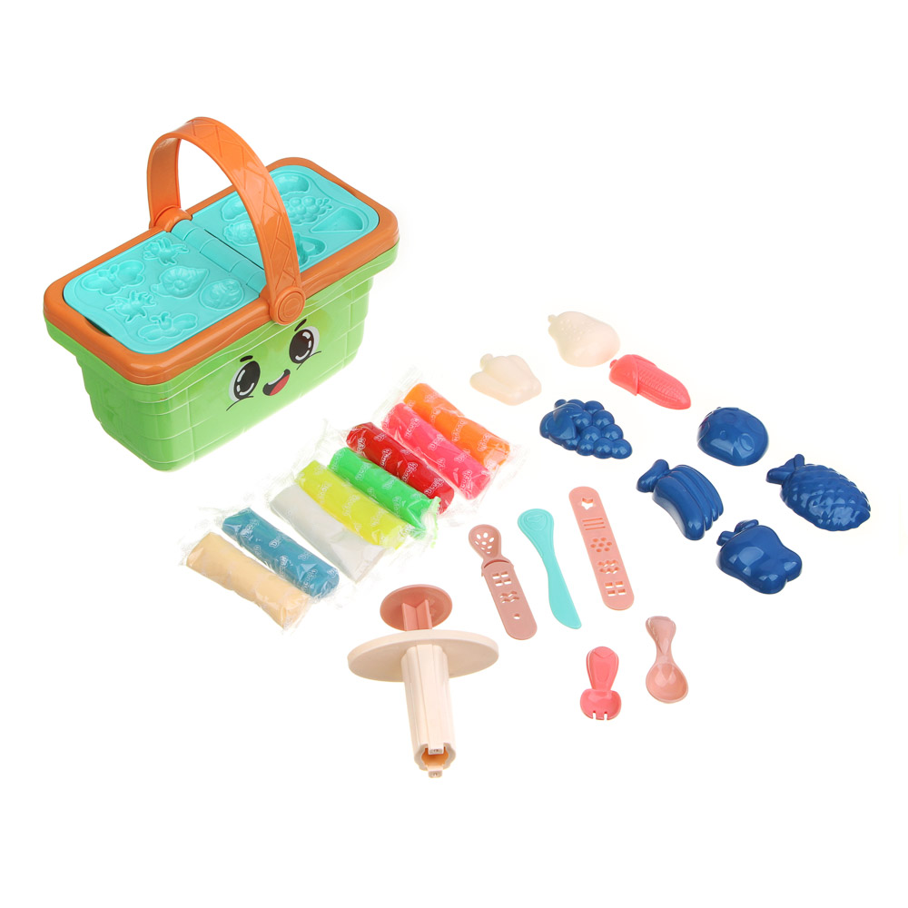 ХОББИХИТ Набор для лепки "Корзина с фруктами", тесто, пластик, 20х11х20см, арт.№ 289-182