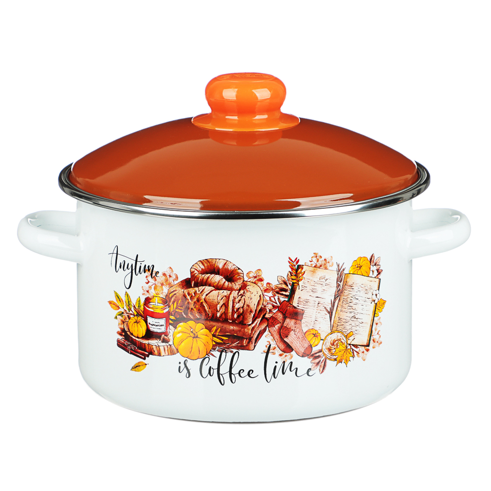 Осенняя романтика Кастрюля эмалированная 3 л, арт.№ 894-014