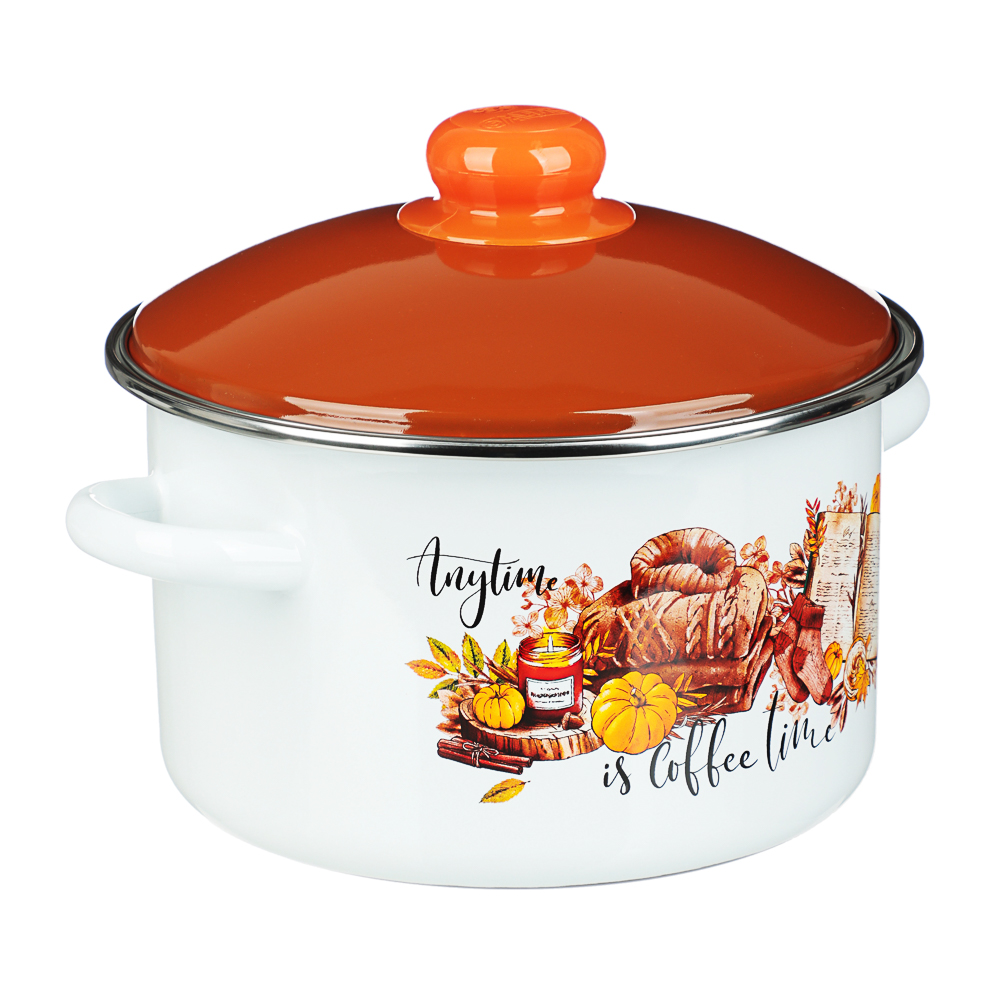 Осенняя романтика Кастрюля эмалированная 3 л, арт.№ 894-014