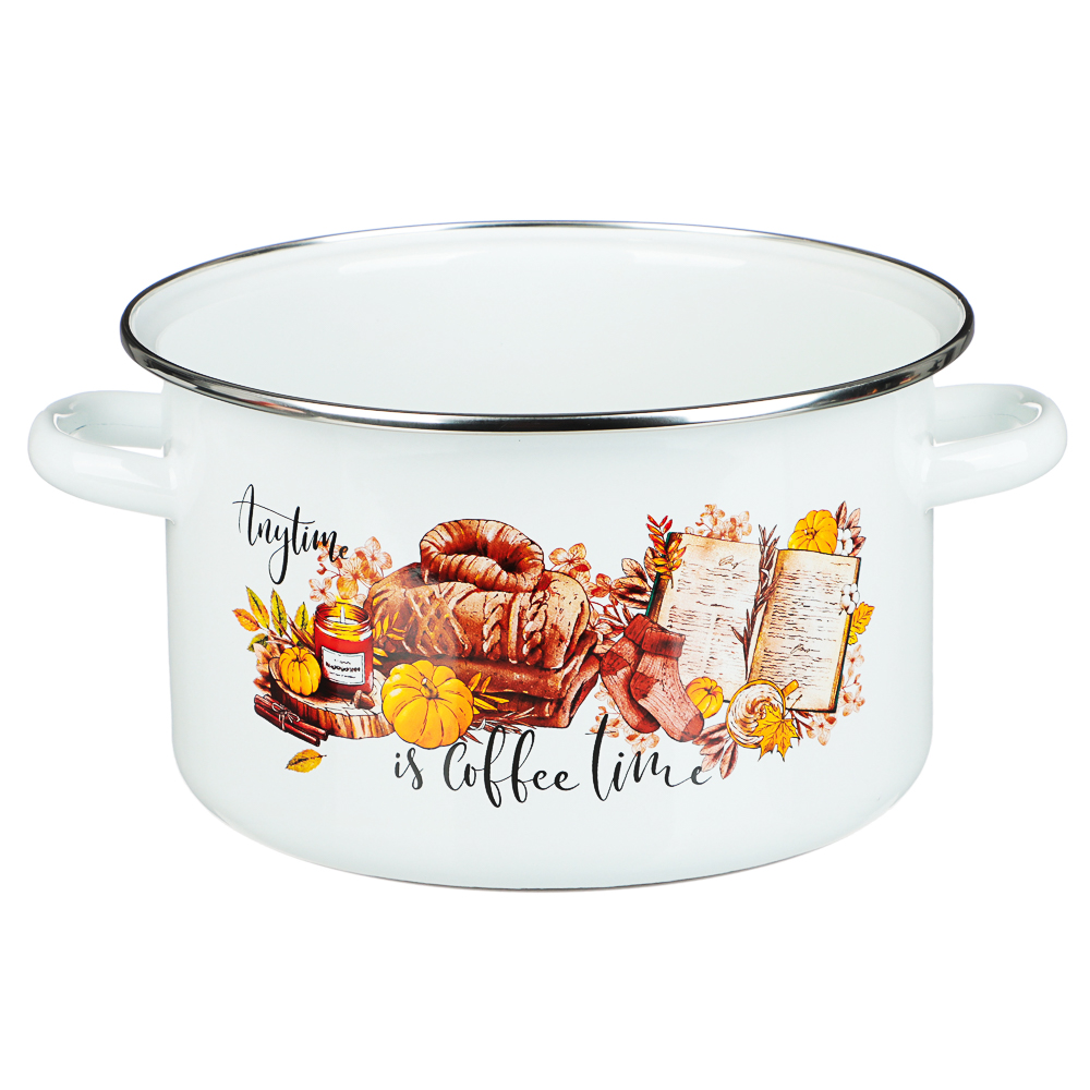 Осенняя романтика Кастрюля эмалированная 3 л, арт.№ 894-014