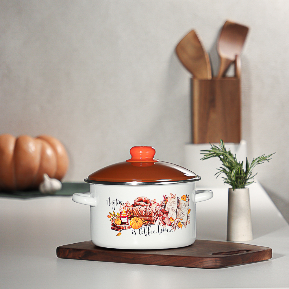 Осенняя романтика Кастрюля эмалированная 3 л, арт.№ 894-014