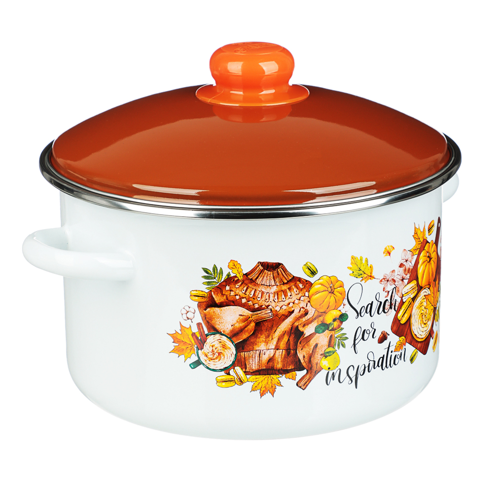 Осенняя романтика Кастрюля эмалированная 4 л, арт.№ 894-015