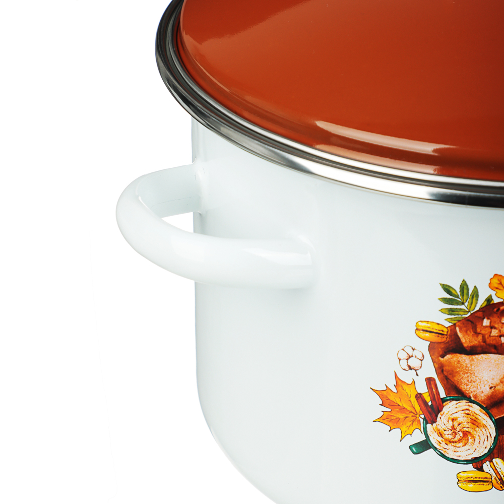 Осенняя романтика Кастрюля эмалированная 4 л, арт.№ 894-015