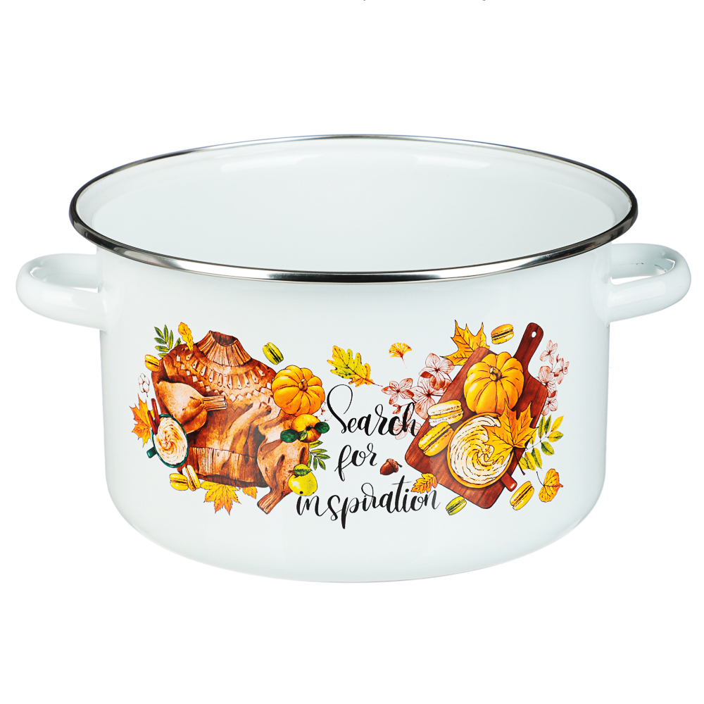 Осенняя романтика Кастрюля эмалированная 4 л, арт.№ 894-015