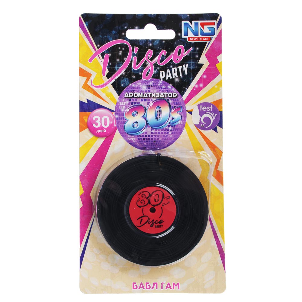 NEW GALAXY Ароматизатор "В стиле 80-х", 14 гр.,бабл гам, свежесть океана, новая машина, летний бриз, арт.№ 794-589