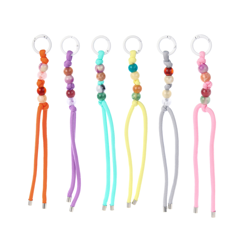 Подвеска брелок паракорд и бусины тм ЮL Indian Summer, нейлон, пластик, 21 см, 6 цветов, арт.№ 334-150
